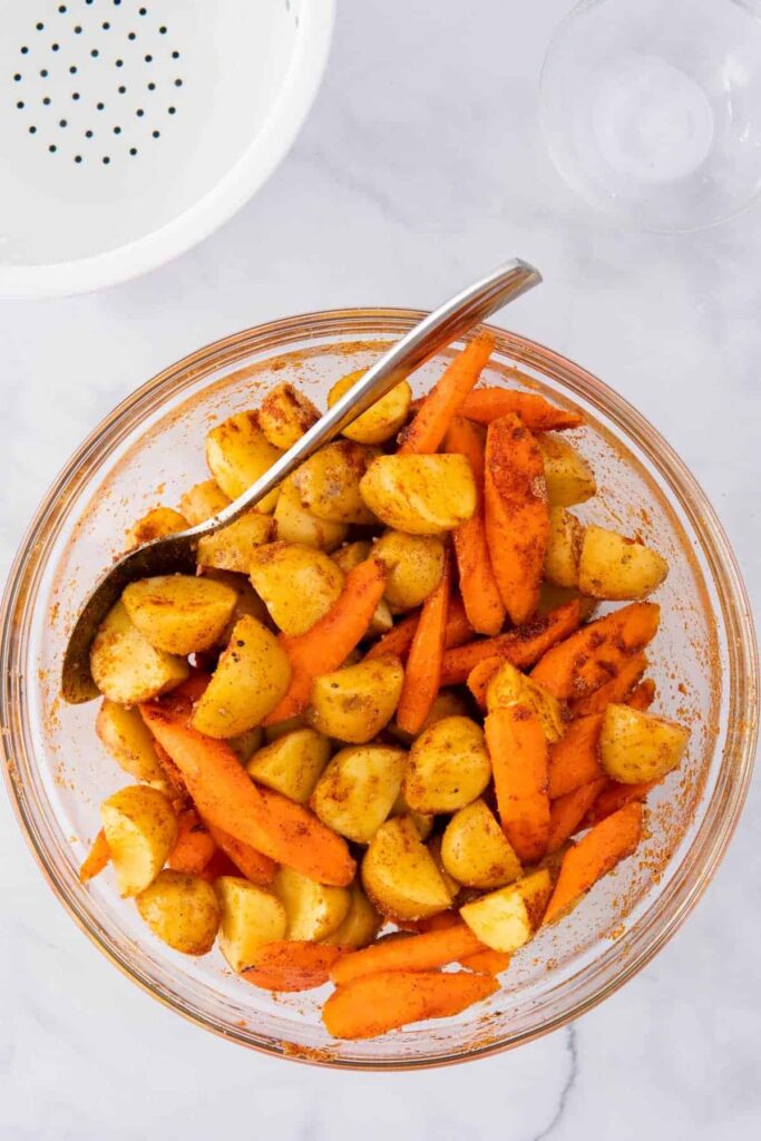 Air Fryer Potatoes And Carrots - Salt & Spoon