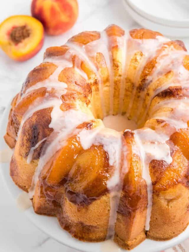 Peach Cobbler Pound Cake With Cream Cheese Story