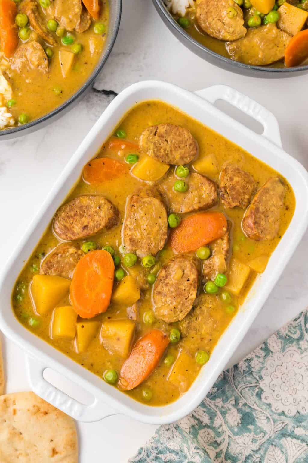 Slow Cooker Curried Sausages Salt & Spoon
