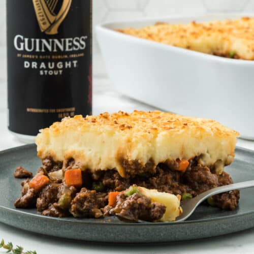 Homemade Irish Cheddar Shepherd's Pie Recipe with Guinness