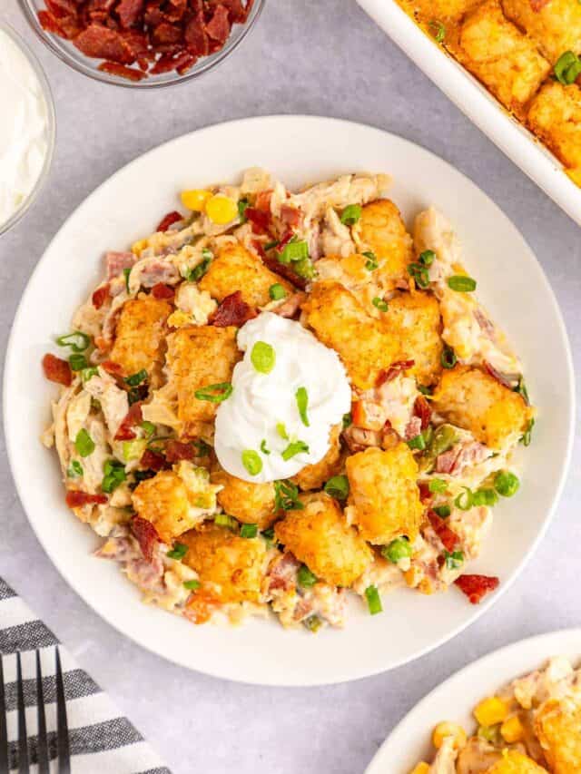 Easy Cheesy Loaded Chicken Tater Tot Casserole Story